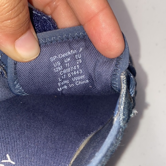 Sperry Boy’s Denim Jean Slip On Velcro Sneakers Memory Foam Size 12 - Picture 10 of 12